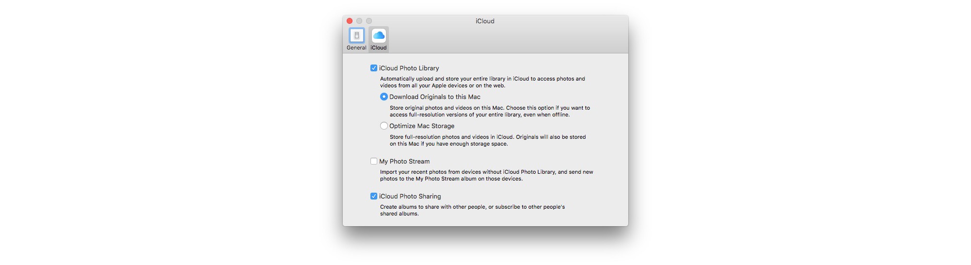 This is where you choose how Photos handles local storage.