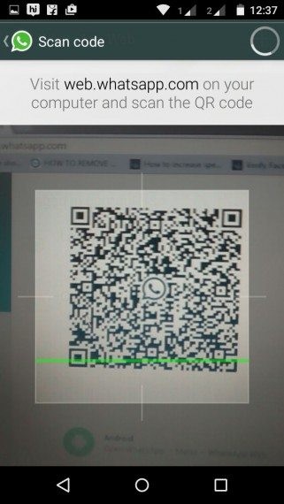 opción web whatsapp para escanear código qr