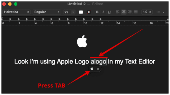 Escribe Apple Logotipo en Mac