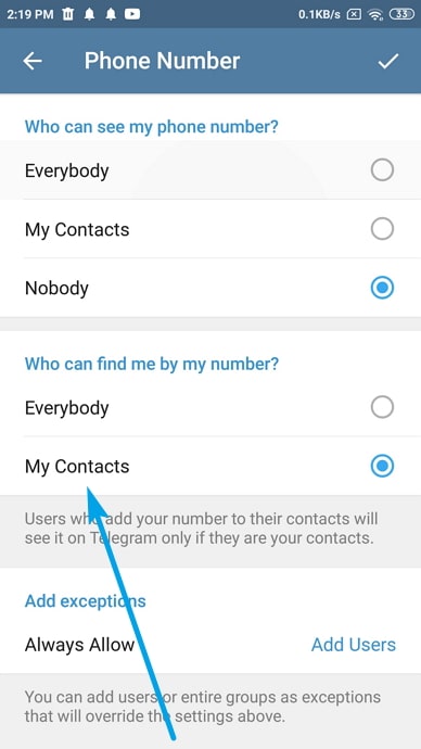 evitar que números desconocidos envíen mensajes en Telegram