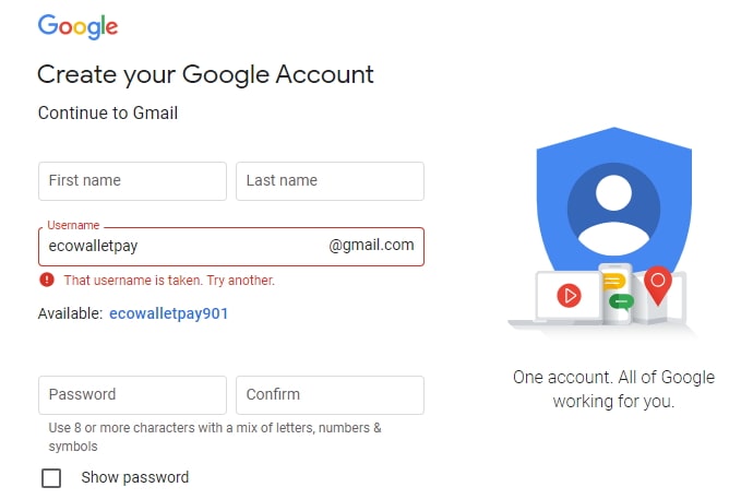 disponibilidad de nombre de usuario de gmail