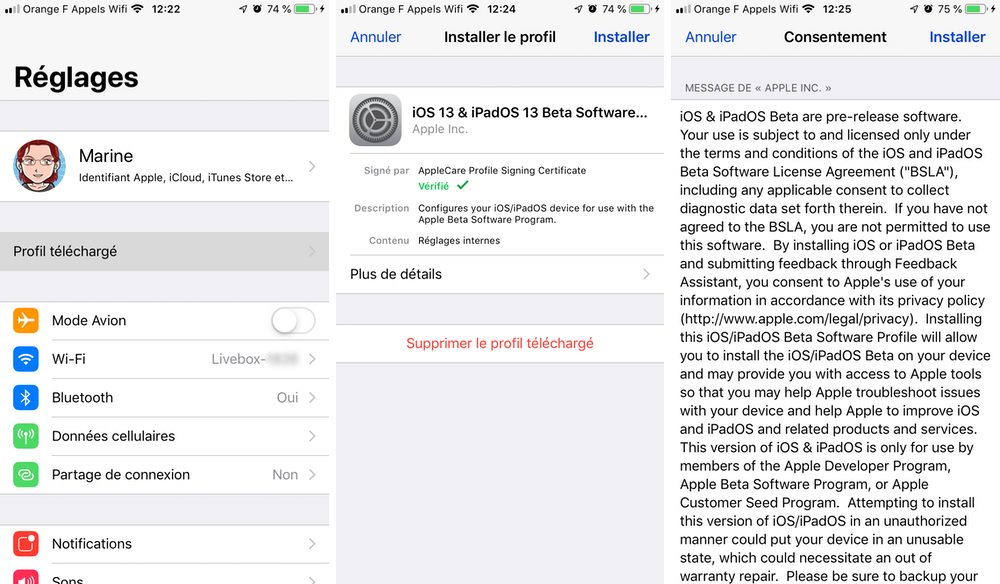 iphone installer profil beta Comment télécharger et installer la bêta iOS 13 sur son iPhone
