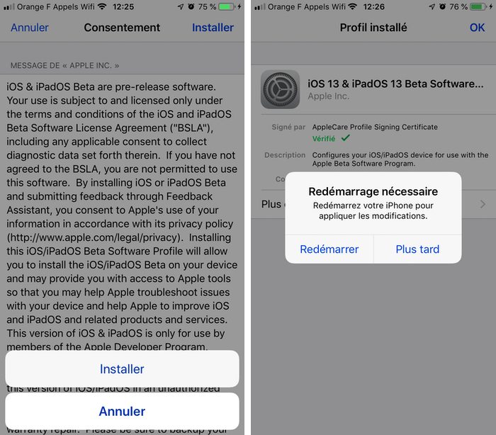 iphone finir installer profil beta Comment télécharger et installer la bêta iOS 13 sur son iPhone