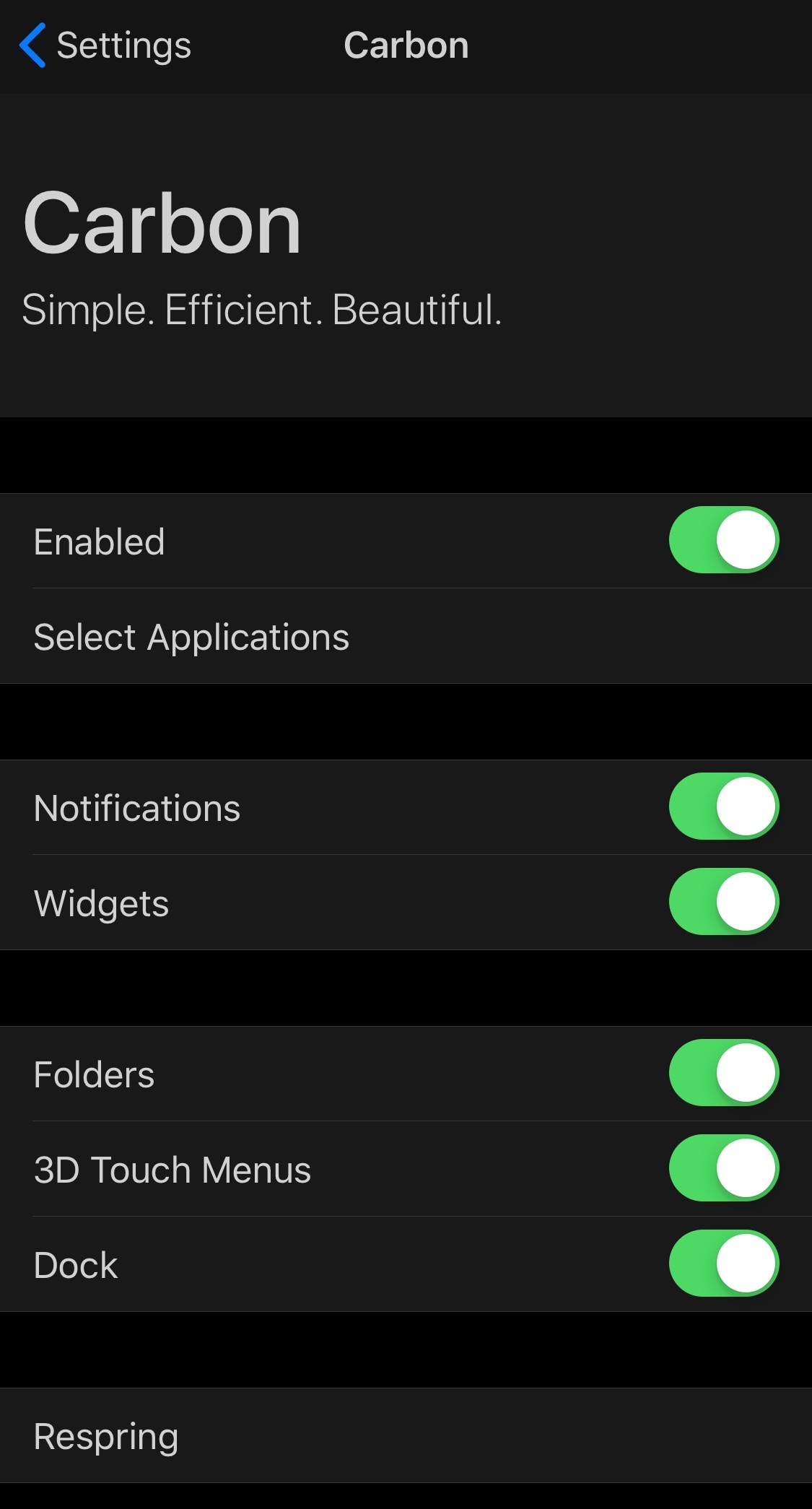 يوفر Carbon Dark Mode وضعًا مظلمًا فعالًا لمستخدمي jailbroken iOS 12 2