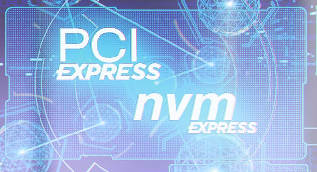 شعارات PCIe و NVMe. 