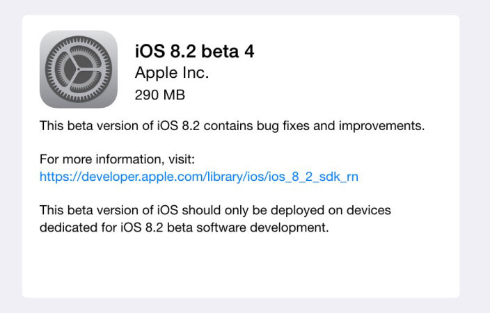 iOS 8.2 Beta 4 for iPhone متاح للتنزيل 2