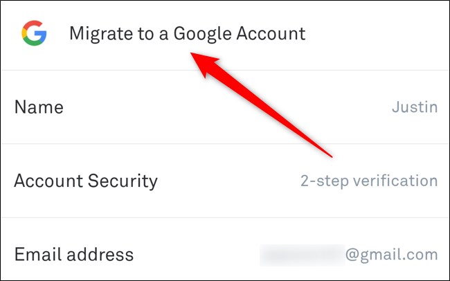 اختر تطبيق Nest ترحيل إلى حساب Google