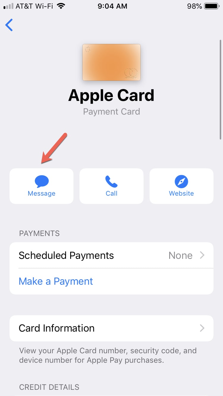 Apple  إرسال بطاقة رسالة