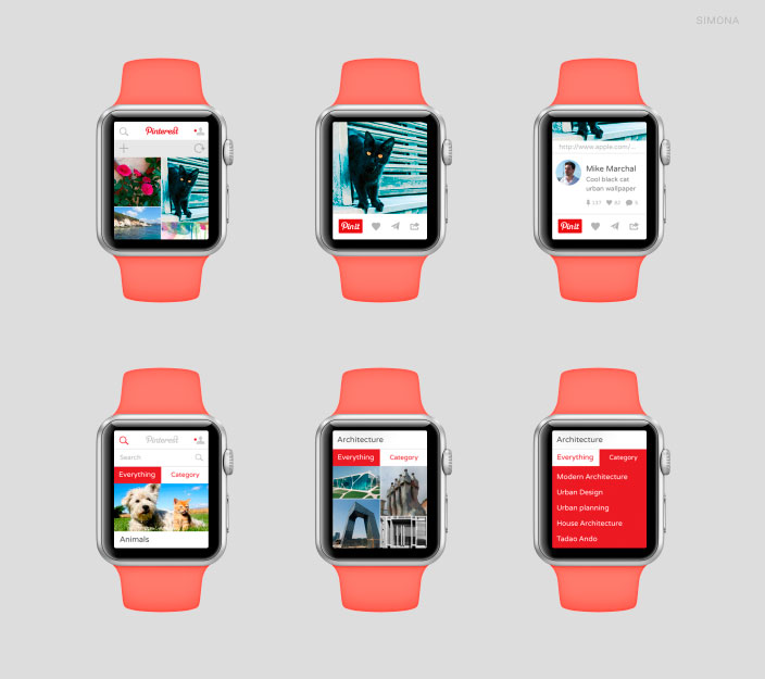 أفكار تصميم التطبيق ل Apple Watch: يوتيوب ، Pinterest، صوفان وغيرها الكثير 13
