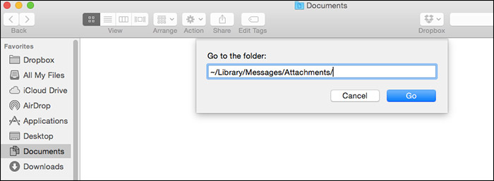 مسح رسالة مرفق في نظام التشغيل Mac OS X