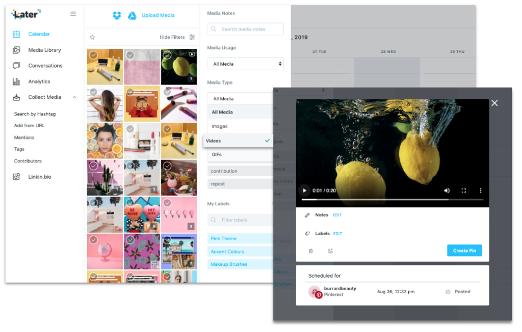 New! Schedule Videos to Pinterest with Later 1