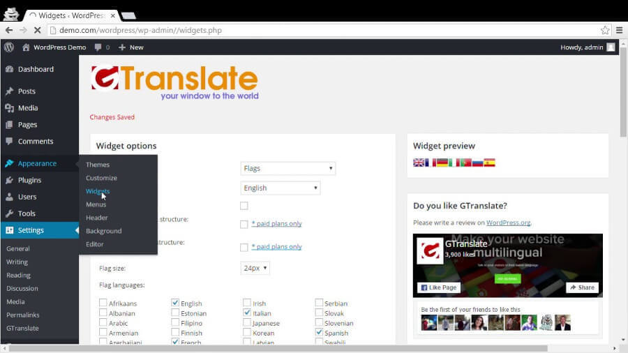 GTranslate - البرنامج المساعد