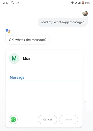 Google Assistant  اكتب رسالة
