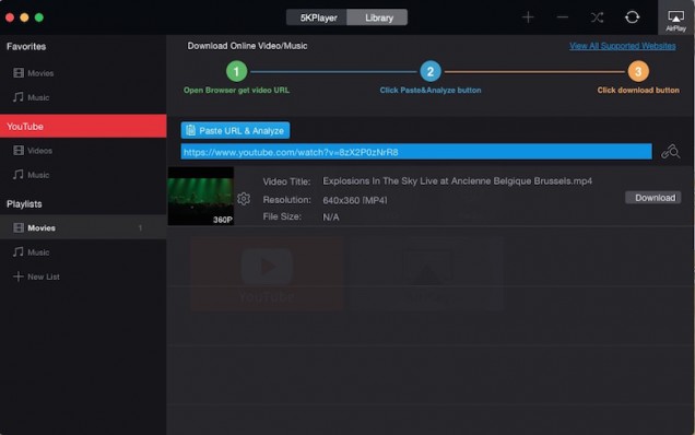 5KPlayer ، استخدم AirPlay لتشغيل الموسيقى والفيديو من جهاز iPhone على جهاز Mac أو الكمبيوتر الشخصي 5