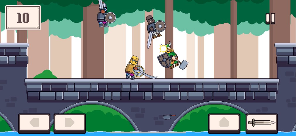 Knight Brawl iOS screenshot - وضع التحدي على المستوى الأول