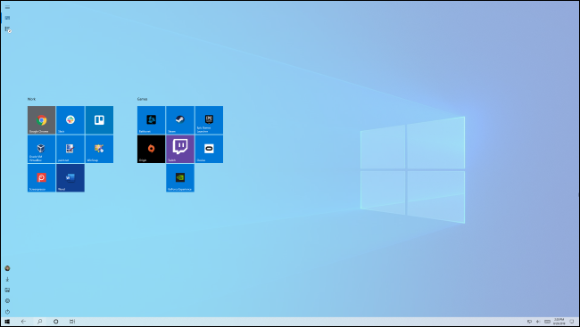 بدء الشاشة في Windows وضع الجهاز اللوحي 10
