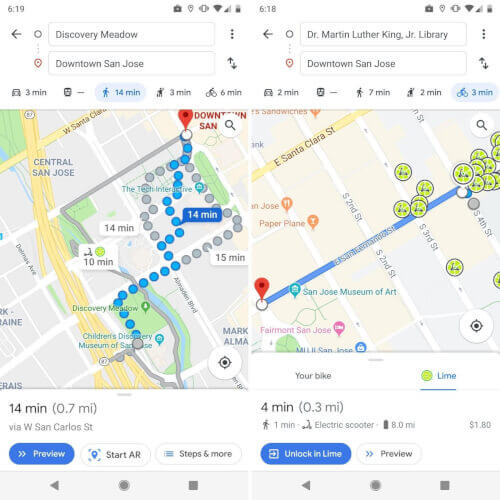 صورة - تشير خرائط Google بالفعل إلى ما يلزم للوصول إلى وجهتك بواسطة سكوتر كهربائي