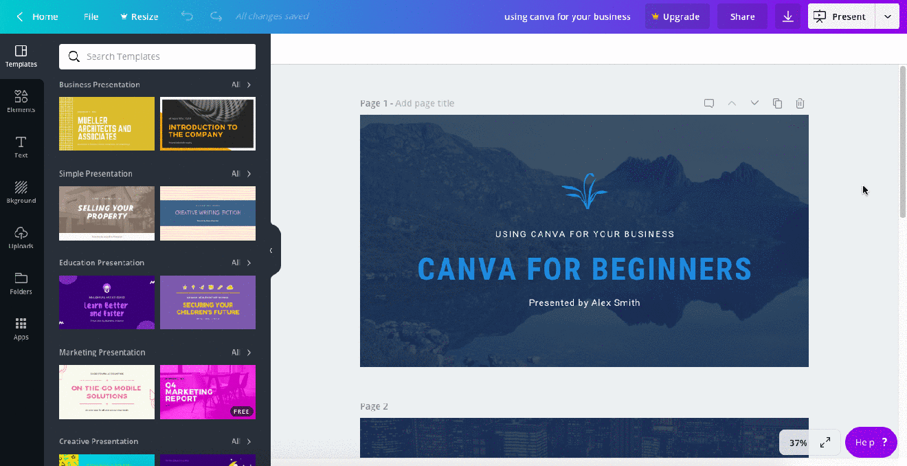 تقدم Canva أكثر من مليون صورة فوتوغرافية وناقلات ورسومات وخطوط.