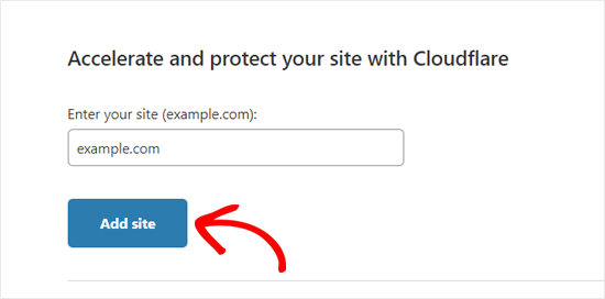 أضف الموقع إلى Cloudflare