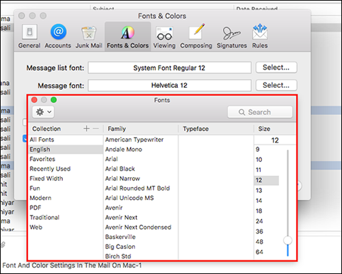 كيفية تغيير إعدادات الخط واللون في تطبيق Mac Mail 1
