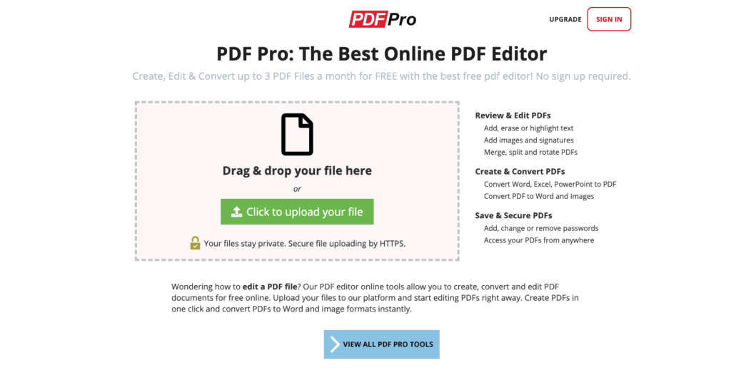 PDF Pro أفضل برامج تحرير PDF المجانية