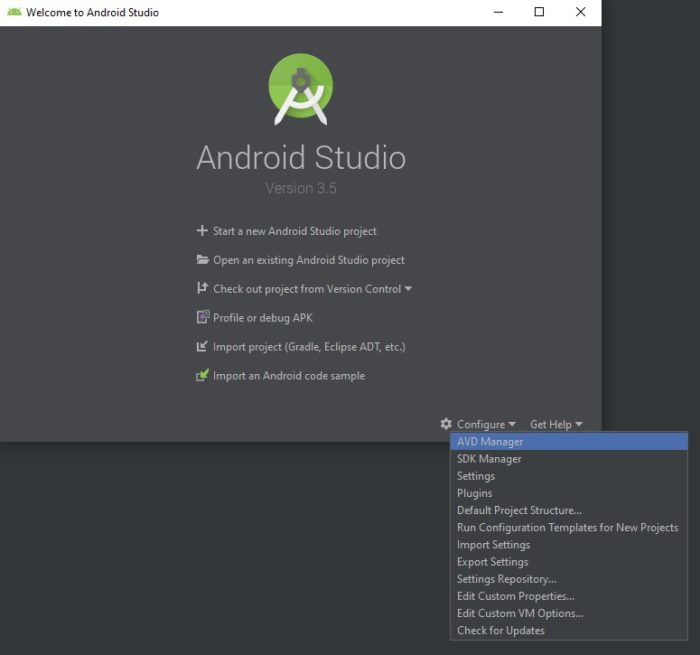 قم بتثبيت Android 10 على جهاز الكمبيوتر باستخدام Android Studio / Emulator 1