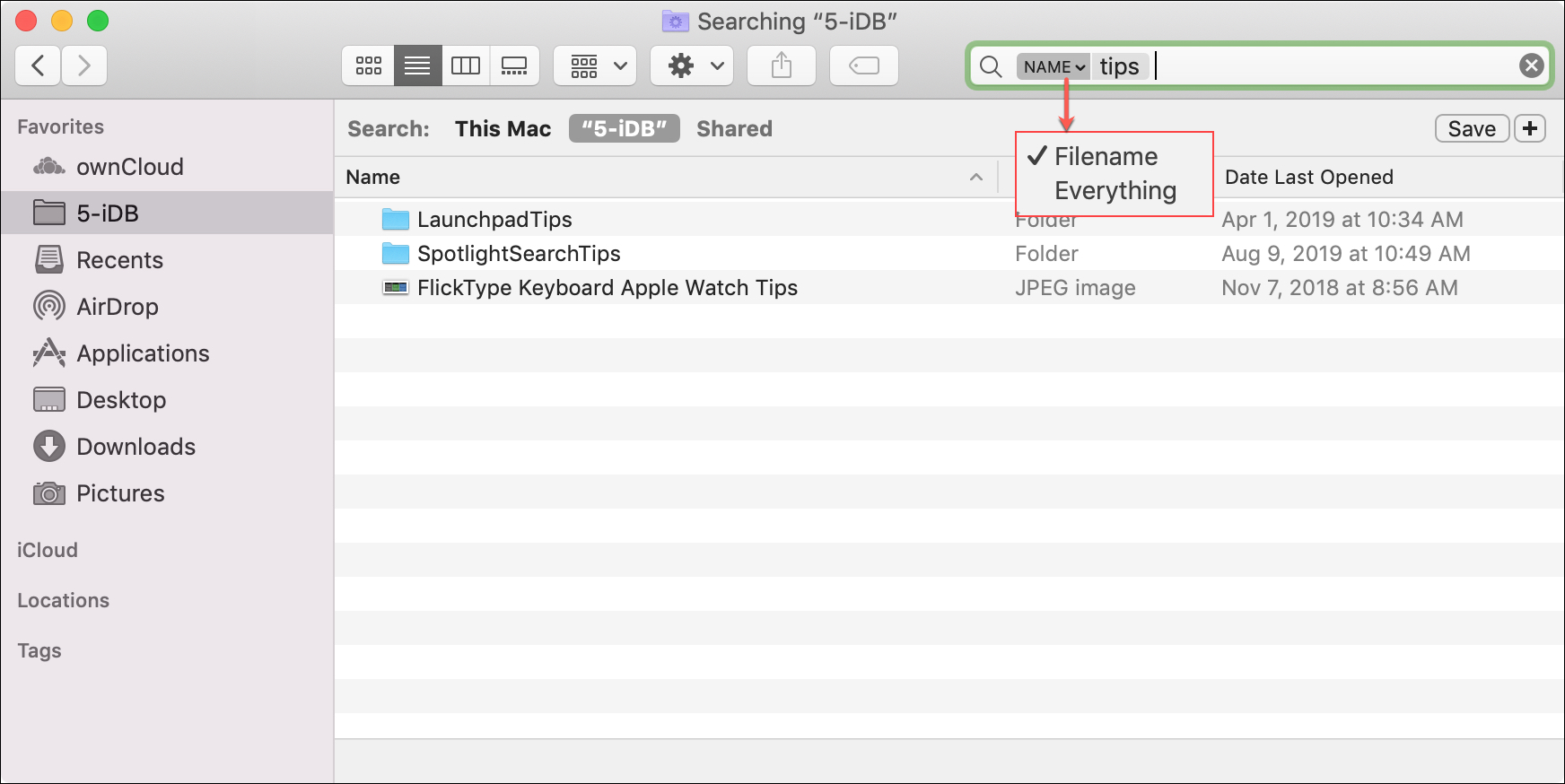 Finder Search Dropdown Mac