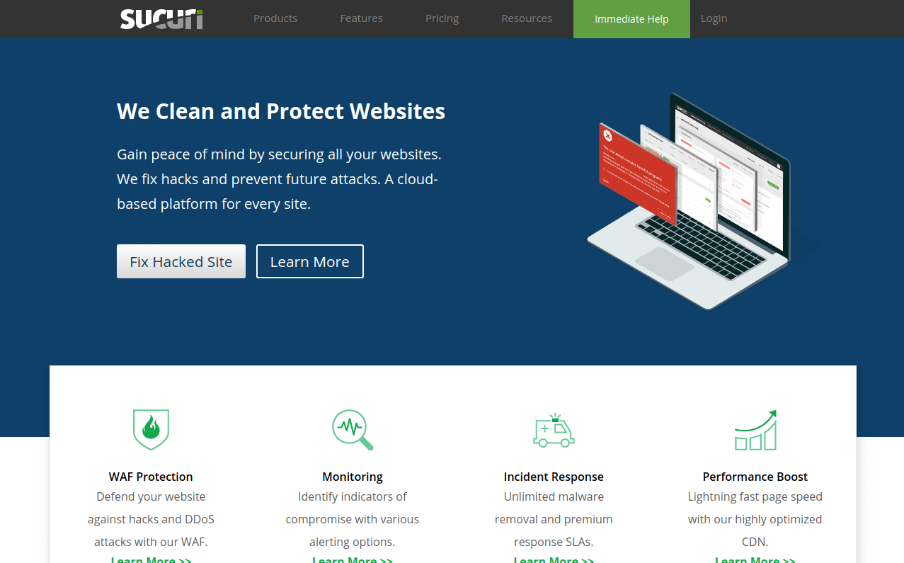 Sucuri - رصد حماية أمن الموقع