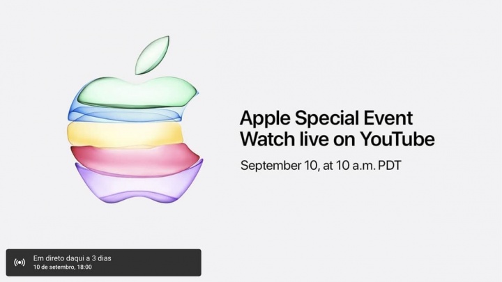 صورة ل YouTube والتي سوف تظهر الحدث Apple من 10 سبتمبر