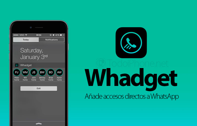 Whadget ، القطعة التي تضيف اختصارات WhatsApp إلى iPhone 1