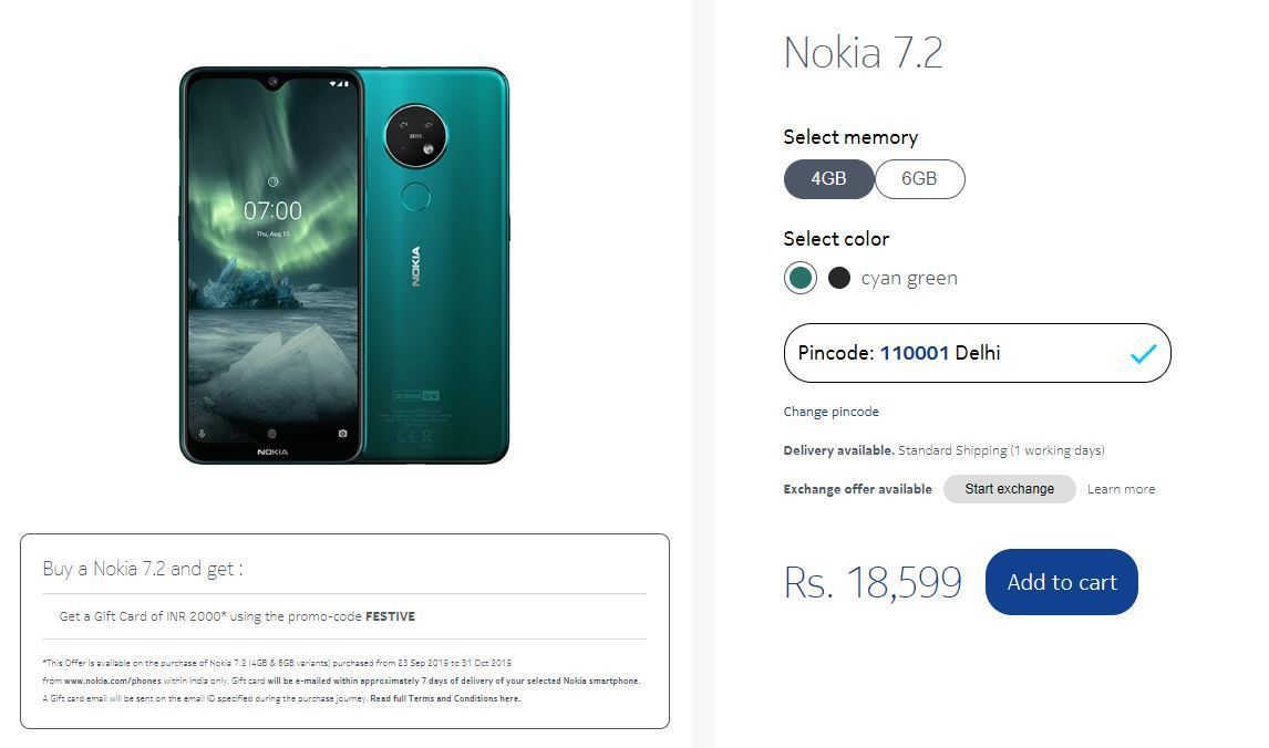 يتوفر Nokia 7.2 في Cyan-Green و Charcoal الآن في الهند مع خدمة التوصيل ليوم واحد 1