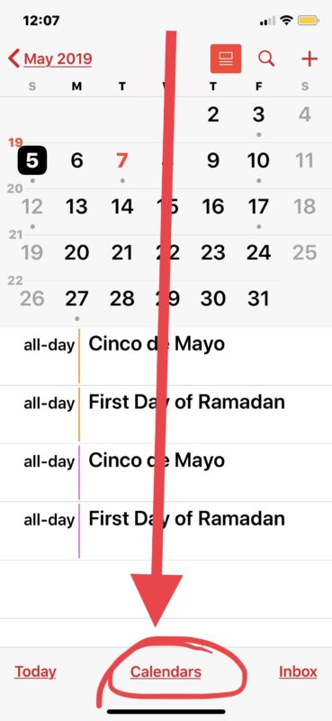 Cómo eliminar el calendario de vacaciones de iPhone o iPad