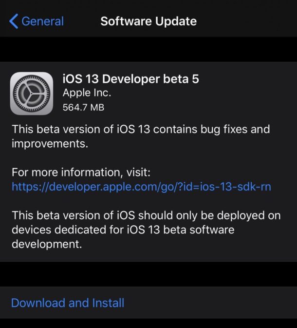 iOS 13 beta 5 y iPadOS 13 beta 5