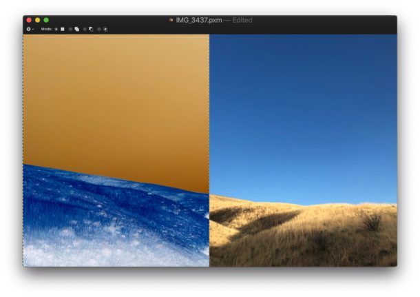 Invierta la imagen en Mac con la combinación de teclas Pixelmator