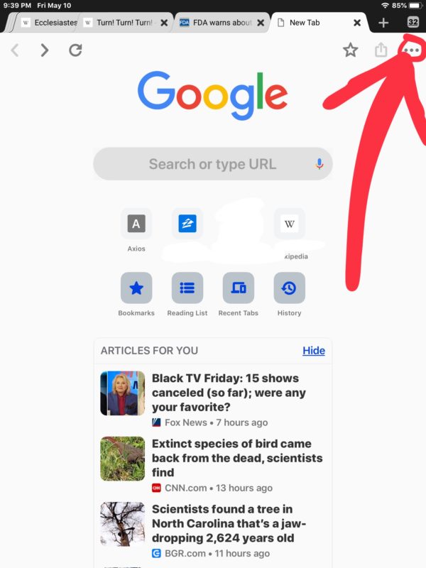 Cómo eliminar los artículos sugeridos de Chrome para ti en iOS
