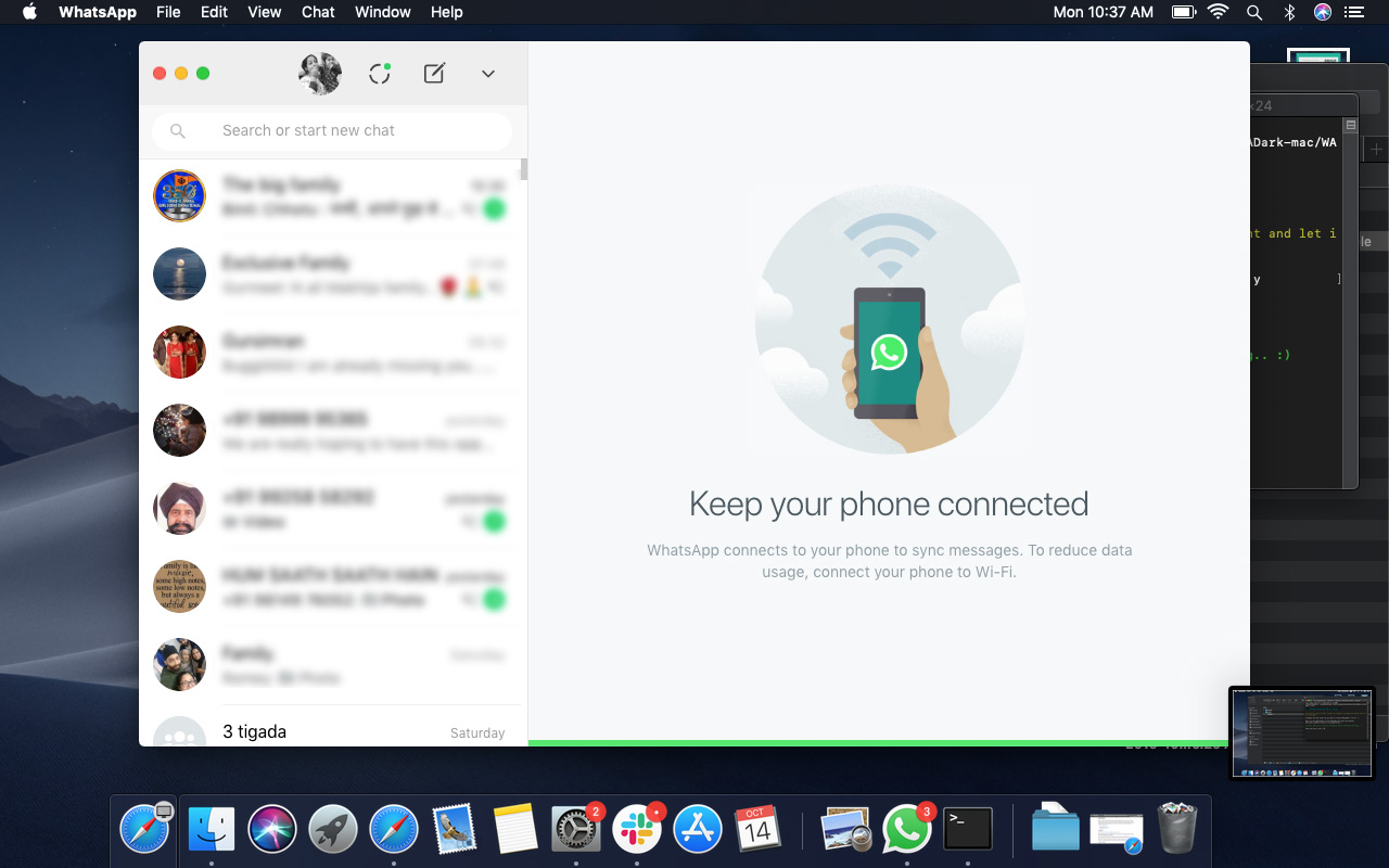 WhatsApp Open with Light Mode en Mac