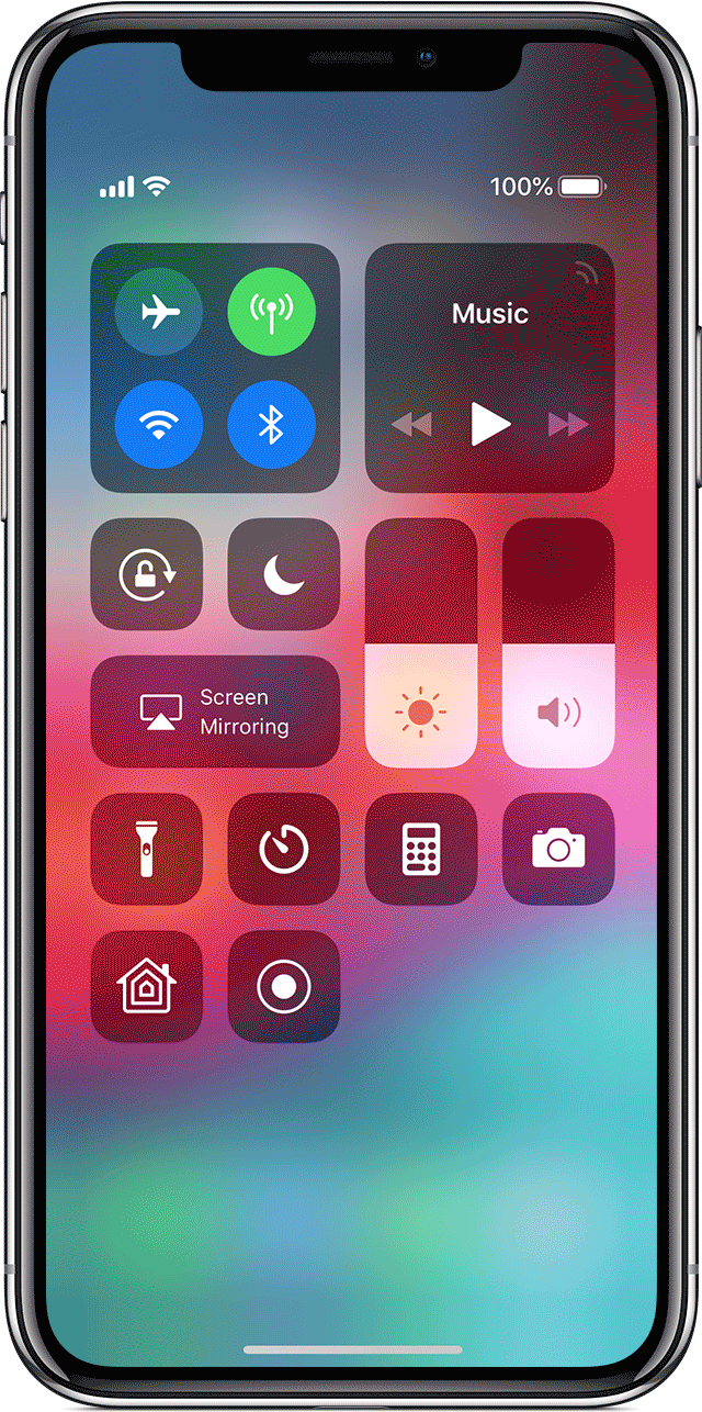 GIF que muestra los pasos para iniciar la grabación de pantalla en un iPhone