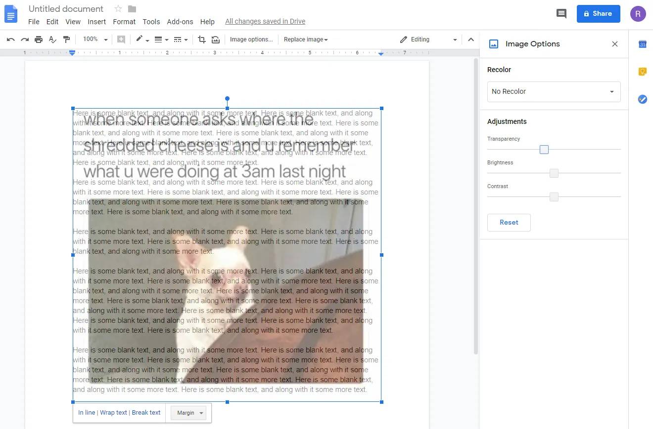 🥇 Cómo poner una Imagen detrás del Texto en Google Docs