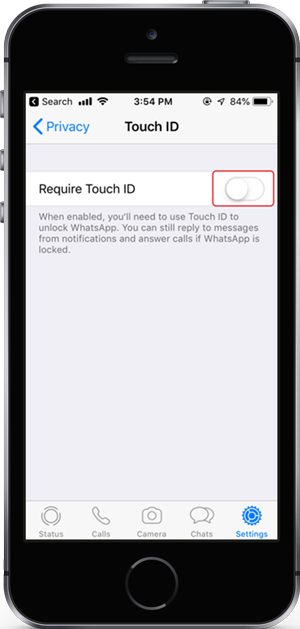 Ako povoliť dotykové ID a ID tváre v WhatsApp 6