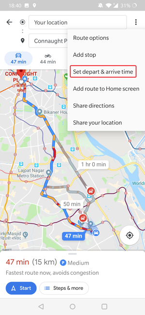Google Maps trafikprognoser