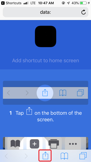 prispôsobiť domovskú obrazovku na iPhone - tlačidlo pridať safari