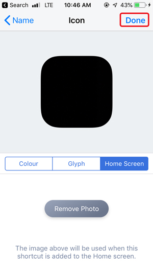 prispôsobiť domovskú obrazovku na iPhone - čierna ikona