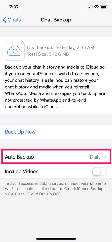 Cómo hacer una copia de seguridad de los chats de WhatsApp en iCloud
