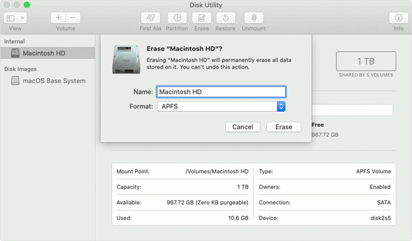 Hapus hard drive Mac Anda. 