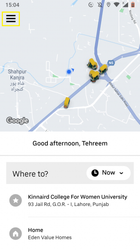 Uber-app för Android: hur man lägger till och/eller ändrar betalningsmetoder