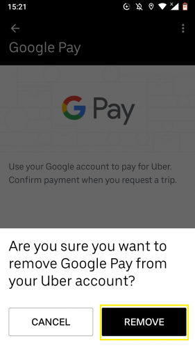 Aplikasi Uber untuk Android: cara menambah dan/atau mengubah metode pembayaran 6