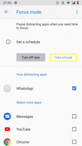 Cara mengatur mode fokus untuk aplikasi Android 10