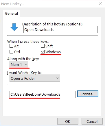 Định cấu hình WinHotKey và thông qua Windows 10 2