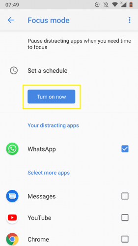 Cara mengatur mode fokus untuk aplikasi Android 6