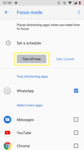 Cara mengatur mode fokus untuk aplikasi Android 7